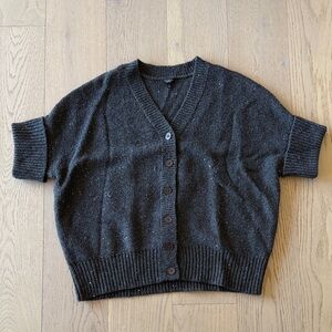 Talbots Charcoal Short Sleeve Cardigan Sweater